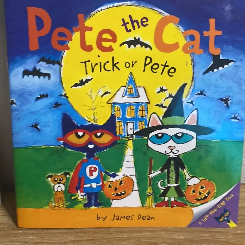 New kid’s children’s Halloween Holiday Book Bundle of 2 Pete the Cat & Joke Book